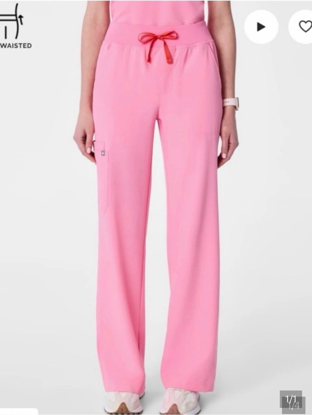 ISO FIGS SUNRISE PINK & FOREST GREEN SCRUB PANTS